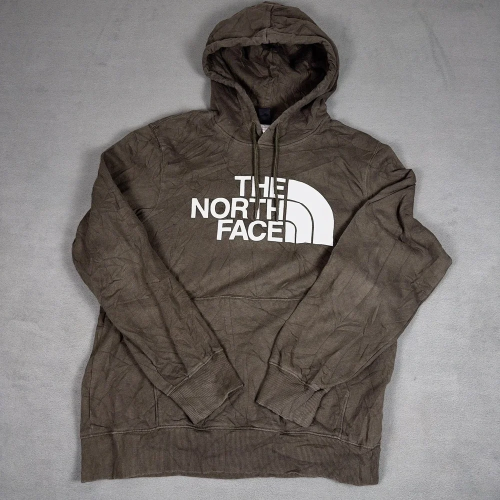 The North Face Mens Brown Circular Design Logo Hoodie Sweatshirt Large NF0A7UHS